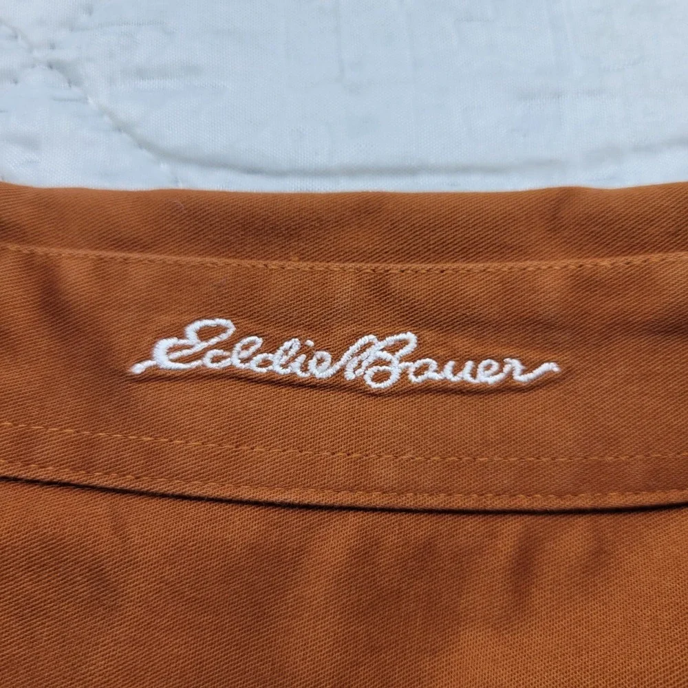 Eddie Bauer 100% cotton rust colored long sleeve dress shirt size L
